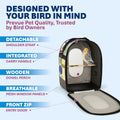 Prevue Pet Products Soft Sided Bird Travel Carrier with Perch - Carrier for Parakeets, Budgies, Cockatiels, Conures, Parrotlets, & Lovebirds, Short Term Travel - Large, Multicolor