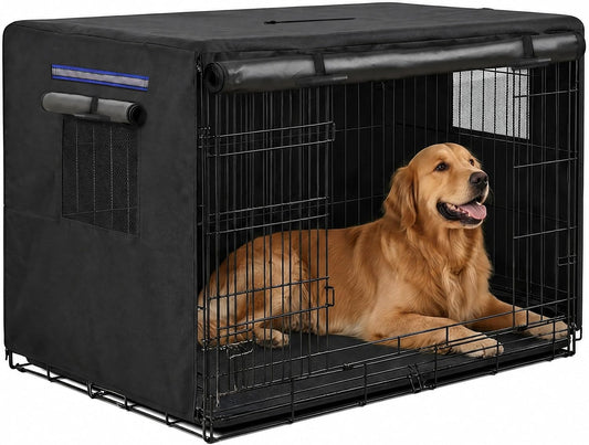 Dog Crate Cover for 36-Inch Wire Crates — 38"×26.3"×31"H, Top Zipper