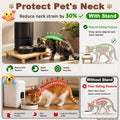 SZEE 2-Pack Cat Food Stand, Elevated Pine Wood Cat Feeder Stand for 2 Cats