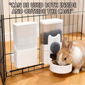 kathson Rabbit Feeder,Bunny Water Bottle Dispenser,Pet Cage Food Bowl,Grey