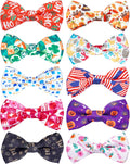 PET SHOW 10 Pack Holiday Large Dog Bowties Sliding on Collar