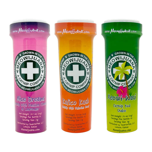 Meowijuana | Catnip Bundles | Organic | High Potency Cat Treats | Perfect for Cat Toys | Grown in The USA | Feline and Cat Lover Approved (Mice Dreams Catnip Bottle Bundle)
