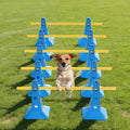 AIHSUMC Dog Agility Hurdle Cone Set, Dog Agility Course Backyard Set with Height Adjustable Crossbar for Rehabilitation & Beginners, Dog Agility Equipment for Obstacle Courses,4 Height Levels (10 Pack
