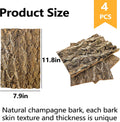 BNOSDM 4PCS Cork Bark Background,11.8" x 7.9" Natural Reptile Terrarium Backdrop, Lizard Climbing Wall Decor for Bearded