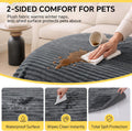 Luciphia Waterproof Dog Blanket for Large Dogs Ultra-Soft Calming Cut Pile Flannel Throw Durable & Warm Furniture Protection for Couch Bed Pet Blanket Machine Washable Stone Gray,L(65''x57'')