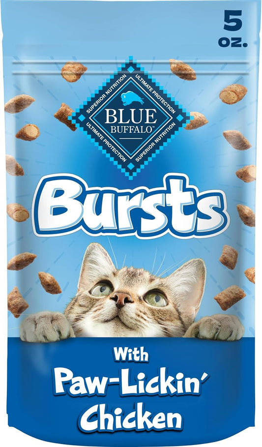 Blue Buffalo Bursts Crunchy & Creamy Cat Treats, Great for Training, Paw-Lickin' Chicken, 5-oz Bag