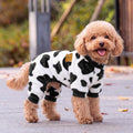 XPUDAC Cow Dog Sweater, Dog Winter Clothes for Small Medium Dogs Girl Boy Fleece Pet Pajamas for Winter Christmas, Mediu