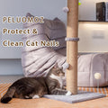 PELUOMOZ Tall Cat Scratching Post 36 inch Large Cat Scratch Post for Indoor Cats with Durable Natural Sisal Rope Scratcher Post Tree Kitten Interactive Toy-Gray