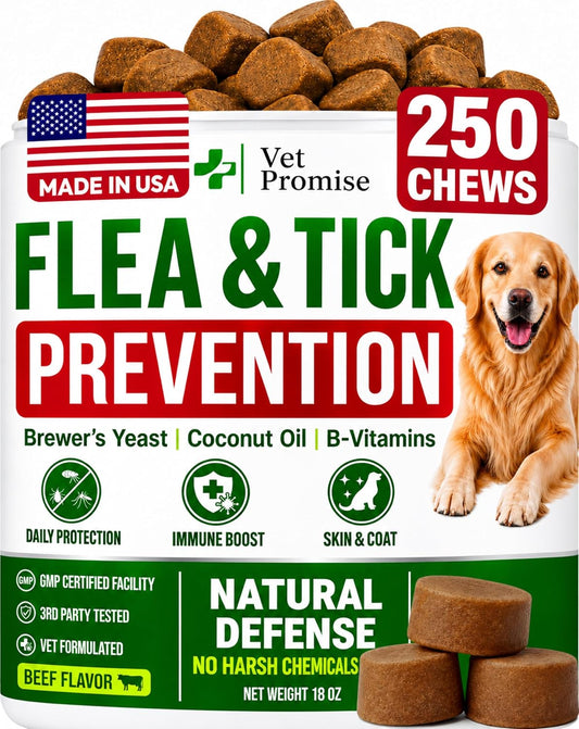 Flea and Tick Prevention for Dogs, 250 Soft Chews, Flea & Tick Control