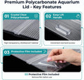 Aquarium Canop Polycarbonate 15.37 x 7.63 x 0.24 for 5/10 Gallon Without Center Brace Aquariums Cover Aquarium Lid，Clear