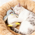 VisnzvLux Cat Chew Toy, Soft Penguin Plush with Yellow Feet, Durable Teething Toy for Kittens and Adult Cats, Boredom Relief