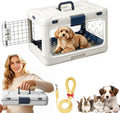Foldable Hard Cat Carrier, Transparent Pet Crate for Cats & Small Dogs, Collapsible Travel Kennel with Ventilation & Uri