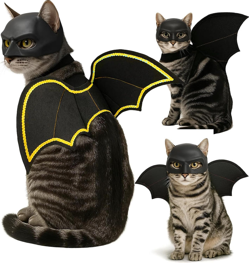Halloween Cat Bat Wings with Mask Costume