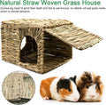 BWOGUE Large Guinea Pig Grass House, Guinea Pig Hideout, Foldable Straw Hut