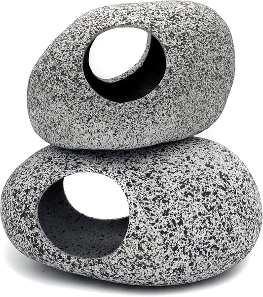 Aquarium Decorations Rock,Stackable Fish Tank Decor Cave, Ceramic Shelters
