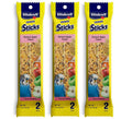 Vitakraft 3 Pack of Harvest Apple Crunch Sticks for Parakeets, 2 Sticks Each