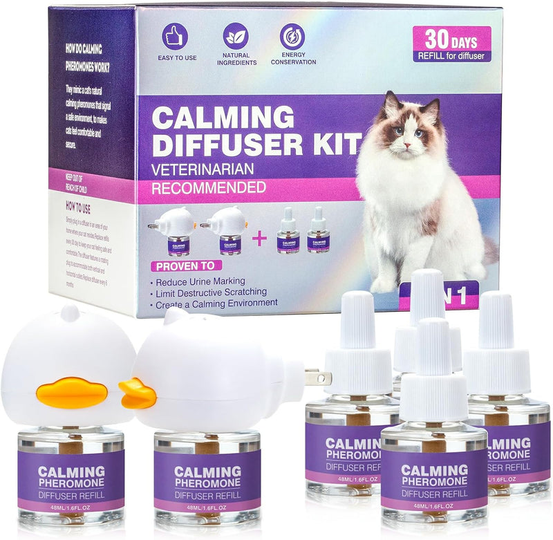 Tcllka Cat Calming Pheromone Diffuser Effectively Relieve Anxiety Stress Cat Calming Diffuser Comfort for Cats Refill Re