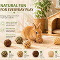 Skylety 15 Pcs Bunny Chew Balls Grass Toys for Rabbit Guinea Pig Hamster