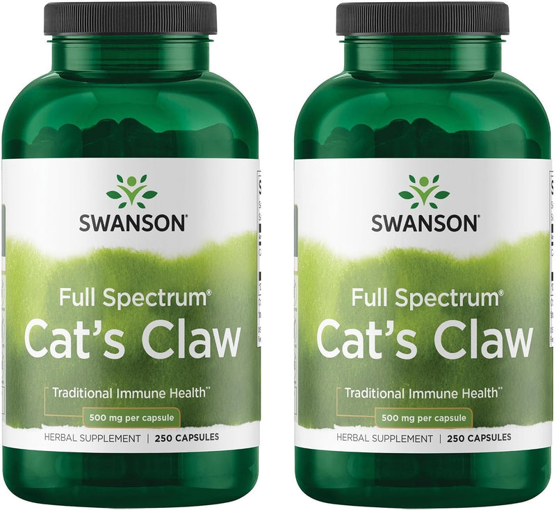 Swanson Full Spectrum Cat's Claw 500 mg, 250 Capsules, 2 Pack