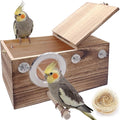 kathson Parakeet Nesting Box,Wooden Cockatiel Breeding Mating Boxes,Parrots Nest House Hut for Cage,Bird Nesting Box for