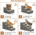 Zerbuger Wider Dog Ramp for High Bed with Storage 18" H, Foldable Dog Stairs for Small Medium Large Older Senior Animal, Sturdy Dog Step for Climbing Bed or Couch, Arthritis-Friendly (Gray, No Condo)