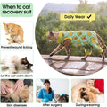 ADNIKIA Cat Recovery Suit with Hind Legs, Breathable Onesie After Surgery Female for Abdominal Wounds or Skin Diseases, Anti-Licking Full Body Pet Surgical Pajamas, E-Collar Alternative Wear