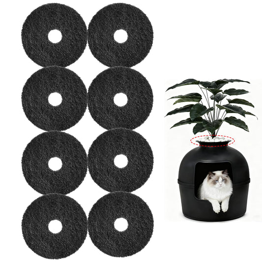 8 Pack Carbon Filters Compatible with Hidden Litter Box,Thickened Cat Litter Box Filters,Absorbs Litter Box Odors,Keeps Home Fresh,7.80"*7.80"*0.4"