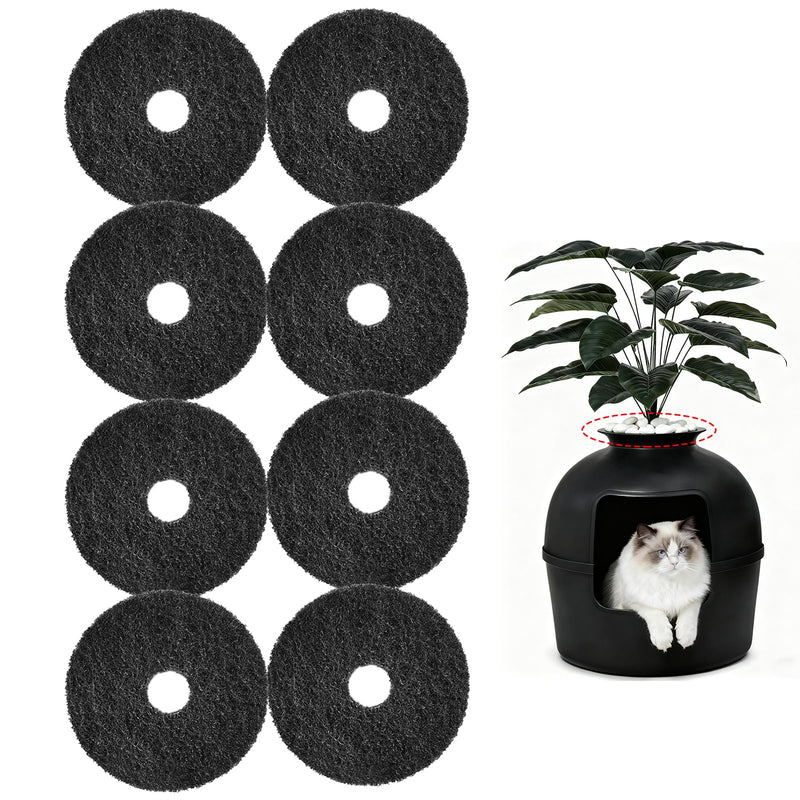8 Pack Carbon Filters Compatible with Hidden Litter Box,Thickened Cat Litter Box Filters,Absorbs Litter Box Odors,Keeps Home Fresh,7.80