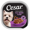 Cesar Filets in Gravy Adult Wet Dog Food Filet Mignon Flavor, 3.5 oz. Easy Peel Dog Food Tray, 24 Count (Pack of 1)