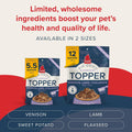 Plato Pet Treats Dog Food Toppers - Air-Dried Dog Food Toppers for Dry Food - with Collagen to Support Skin and Coat Health - Venison, Lamb and Collagen Recipe 5.5oz