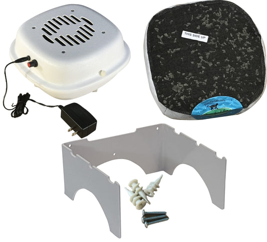 Product Bundle A - Purrified Air Litter Box Air Purifier with Extra Filter Media Pack & Versatile Wall & Table Bracket - Effective Odor Control for Cat, Ferret & RV