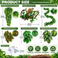 Reptile Plants for Terrarium Tank, Artificial Hanging Plant Vines with Suction Cups, Bearded Dragon Tank Accessories, Ge