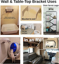 Product Bundle A - Purrified Air Litter Box Air Purifier with Extra Filter Media Pack & Versatile Wall & Table Bracket - Effective Odor Control for Cat, Ferret & RV