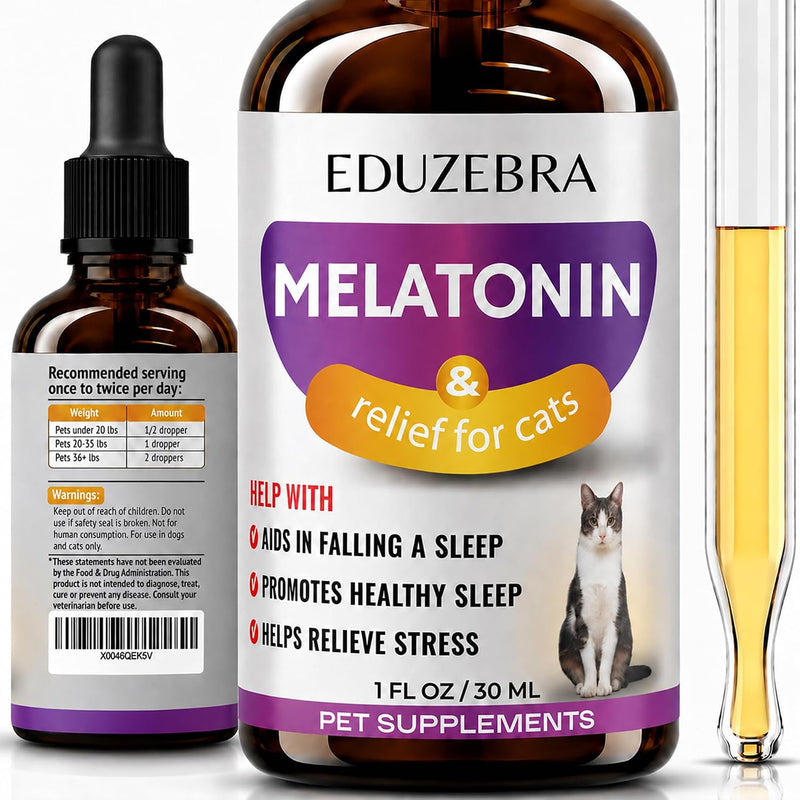 Cat Melatonin for Sleep Aid, Cat Sedative for Grooming, Cat Calming Treats