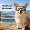 NAMSAN Medium Dog Goggles Eye Protection, UV Protection Pet Sunglasses for Dogs Small to Medium Breed, Driving Glasses f