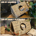Hanging Reptile Hide Cave,Natural Seagrass Bearded Dragon Hammock Hideout,L