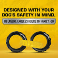 Tonka 3-Ring Tug Outdoor Dog Toy, 10.5 Inch Ring Dog Tug Toy for Medium and Large Breeds, Black/Yellow