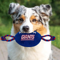 Pets First NFL New York Giants Football Dog Toy, Tough Quality Nylon Materials, Strong Pull Ropes, Inner Squeaker, NFL T