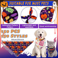 Huhumy 100 Pcs Halloween Dog Bandanas Bulk Bandanas for Medium Large Dogs