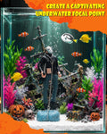 Uniclife Floating Halloween Fish Tank Decor, Masked Horror Figure Rock Base