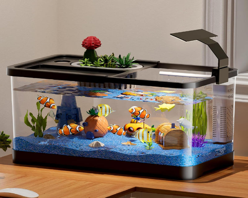 5.3 Gallon Fish Tank, Betta Fish Tank, Starter Kit, Aquarium for Beginner