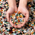 Mixed Crystal Chips Bulk 1lb 1200+Pcs Assorted Natural Tumbled Stone Chips Polished Gemstone Gravel for Aquarium, Succul