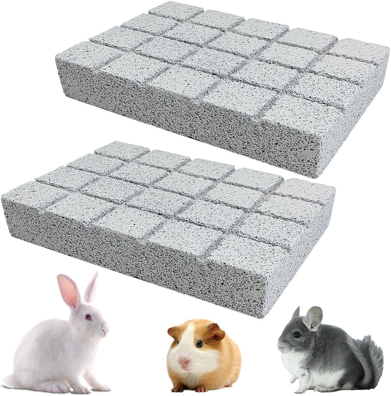 Hamiledyi 2PCS Rabbit Scratching Pads Bunny Lava Grinding Claw Pads Small Animal Foot Pads Hamster Scratch Board Chew To