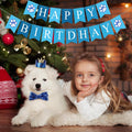 Selemoy Dog Birthday Party Supplies, Dog Birthday Hat Bandana Scarf with Cute Bow Tie, Flag, Balloons for Small Medium Dogs Pets, Doggie Party Supplies Decorations
