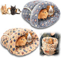 Wenqik 2 Pcs Guinea Pig Fleece Hideouts, Blue, Khaki, Star