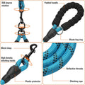 Double Dog Leash Reflective Detachable Coupler &360° Swivel Tangle Free,Heavy Duty Rope Leash Control with Padded Handle