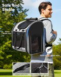 Pecute Cat Backpack with Widened Interior Space, Upgraded Dog Backpack Carrier with Various Ways to Carry, Pet Backpack 