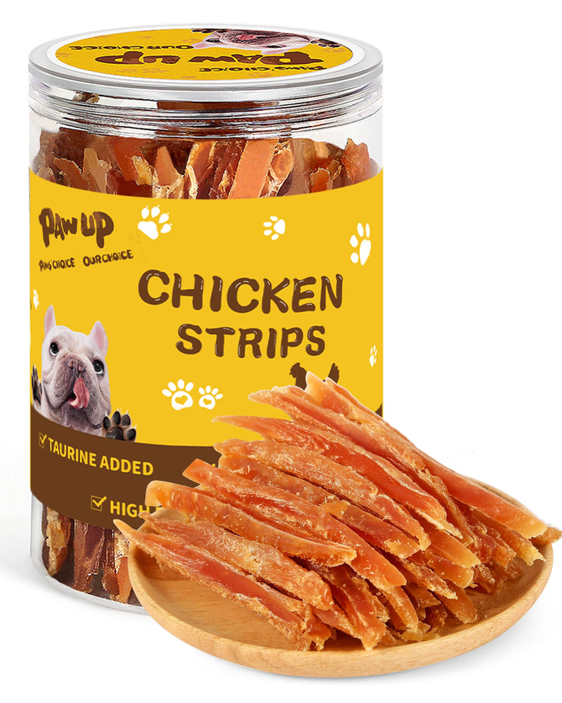 PAWUP Chicken Jerky Strips Dog Treats, Low Fat High Protein, Natural Chicken Dog Jerky, Training Treats for Small & Medium Dogs, 12.5 oz