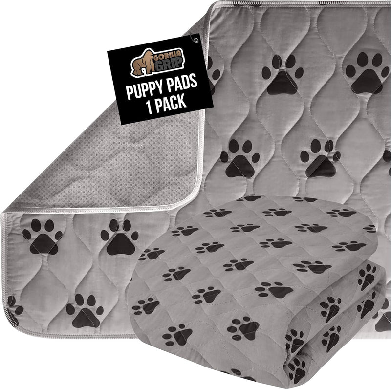 GORILLA GRIP Washable Puppy Pads, Slip Resistant Dog Crate Mat, 34x21
