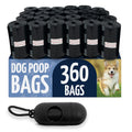 Reli. Dog Poop Bags w/Holder (360 Pack - 24 Rolls) | Leash Clip Dispenser | 9x13" Large Dog Bag for Poop | Black Pet Waste Carrier Refills w/Clip Dispenser | Unscented, Leak Proof